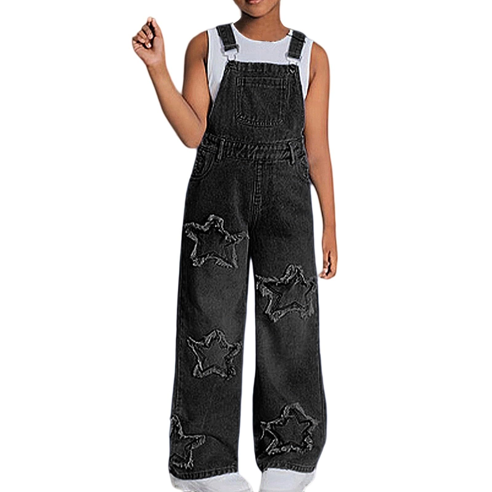 Genérico Pantalones niña Vaqueros Desgastados Denim elásticos Moda Casual Estilo Moderno Cintura Ajustable Bolsillos Suave Azul Diario A83