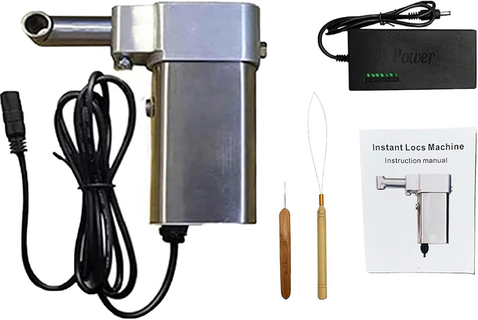 Máquina eléctrica de rastas portátil con 6 cabezales intercambiables