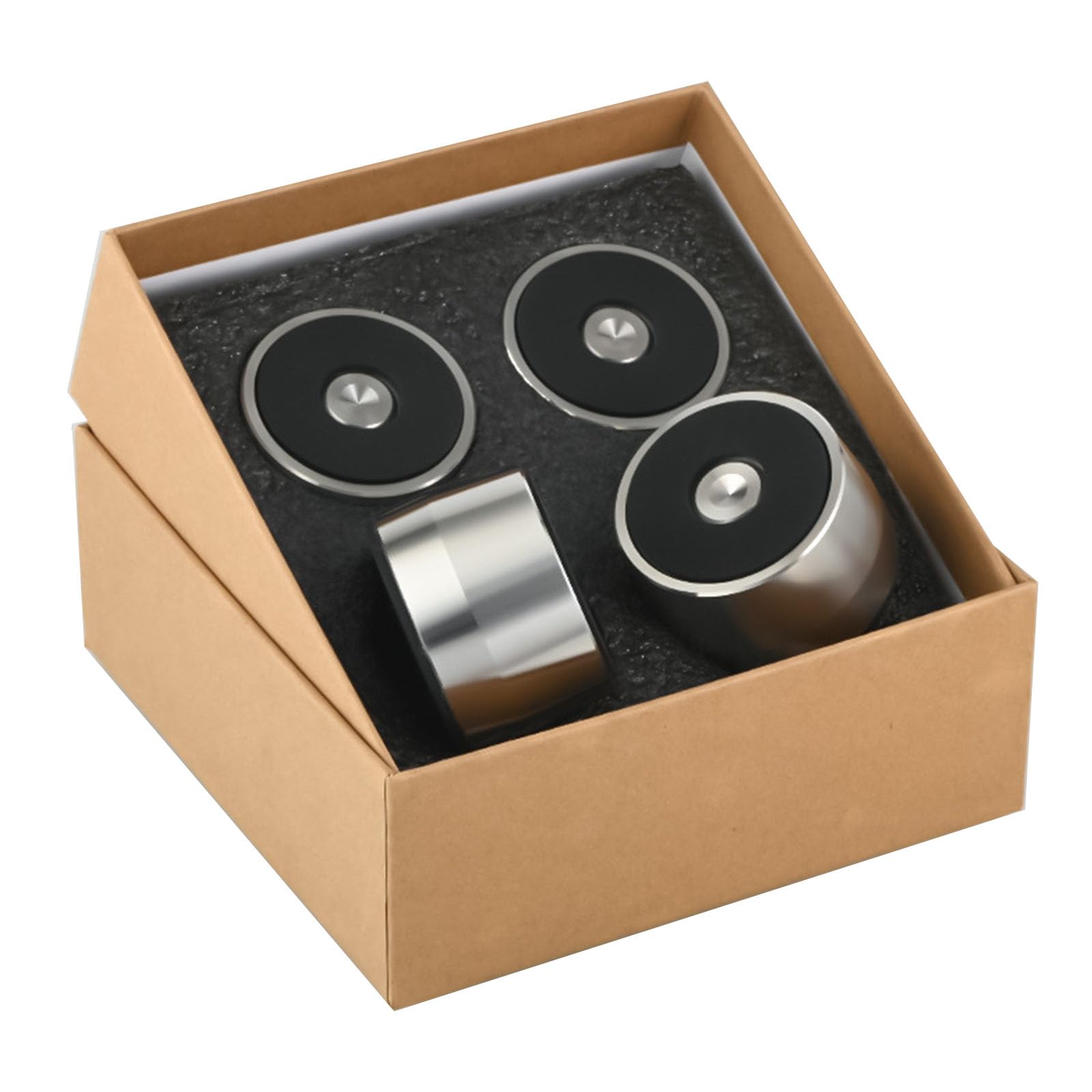 Pies de aislamiento multifunción con almohadilla antideslizante de acero inoxidable y goma, 4 piezas/juego para amplificador de reproductor de CD, amortiguador, acero inoxidable, a prueba de golpes