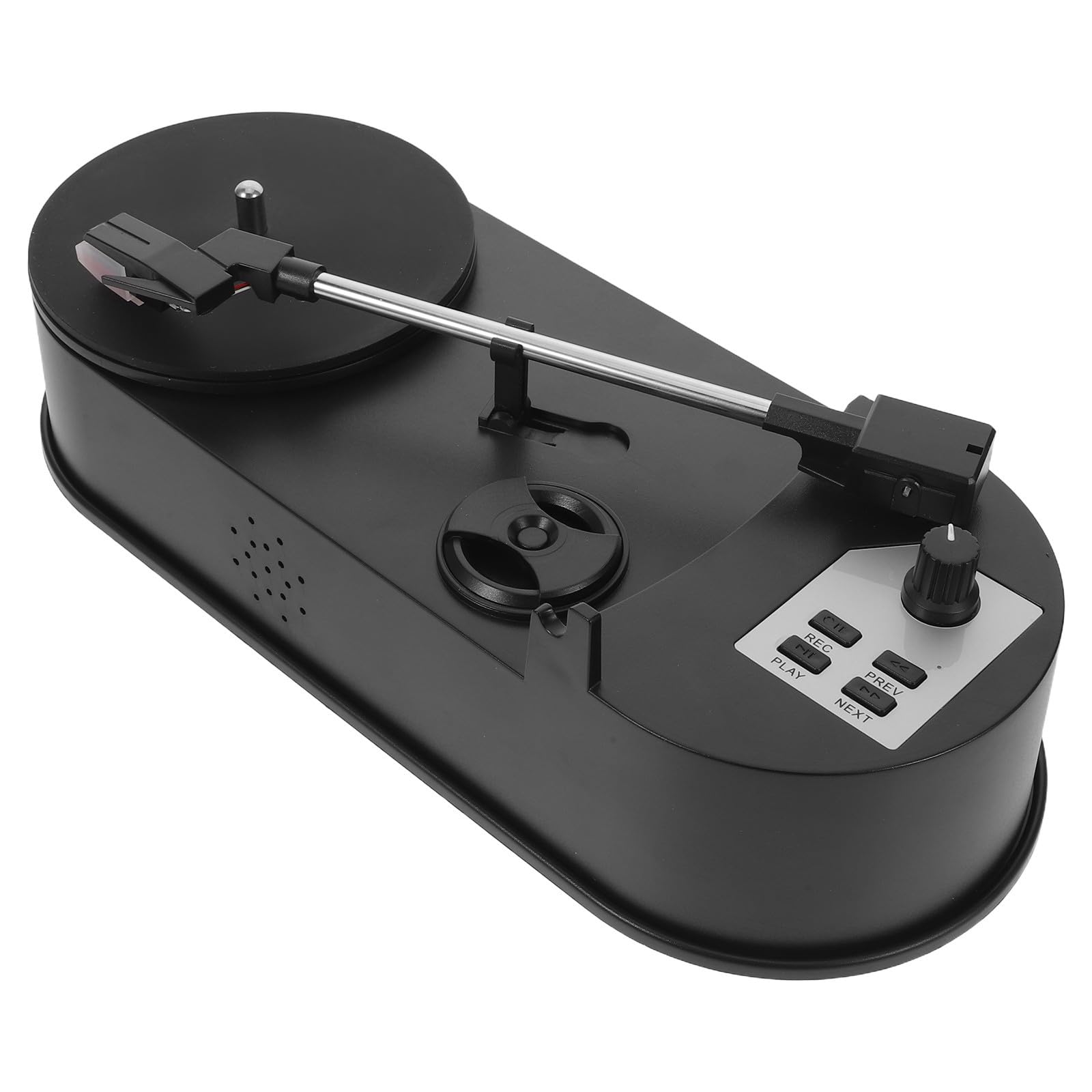 TEHAUX Giradischi Vintage Nero in Abs con Convertitore Mp3 Usb, Lettore Musicale in Vinile Intuitivo e Portatile per Festival e Party