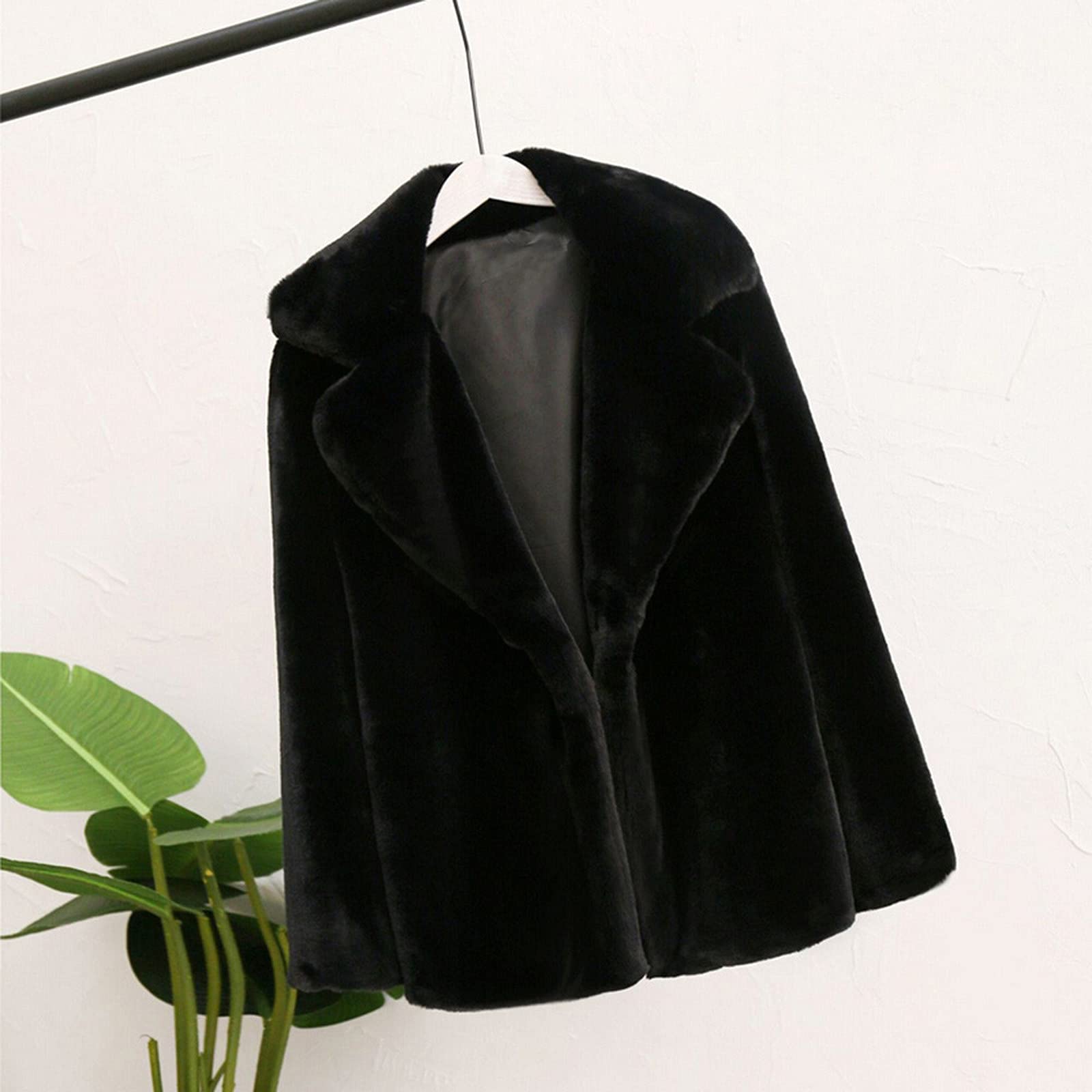 Générique Damenmantel mit Pelz – Blouson für Damen, Übergangsjacke, große Größe, Jacke, einfarbig, Sweatshirt, Langarm, bequem, Blusen, modisch, klassisch, Mäntel, entspannte Jacke