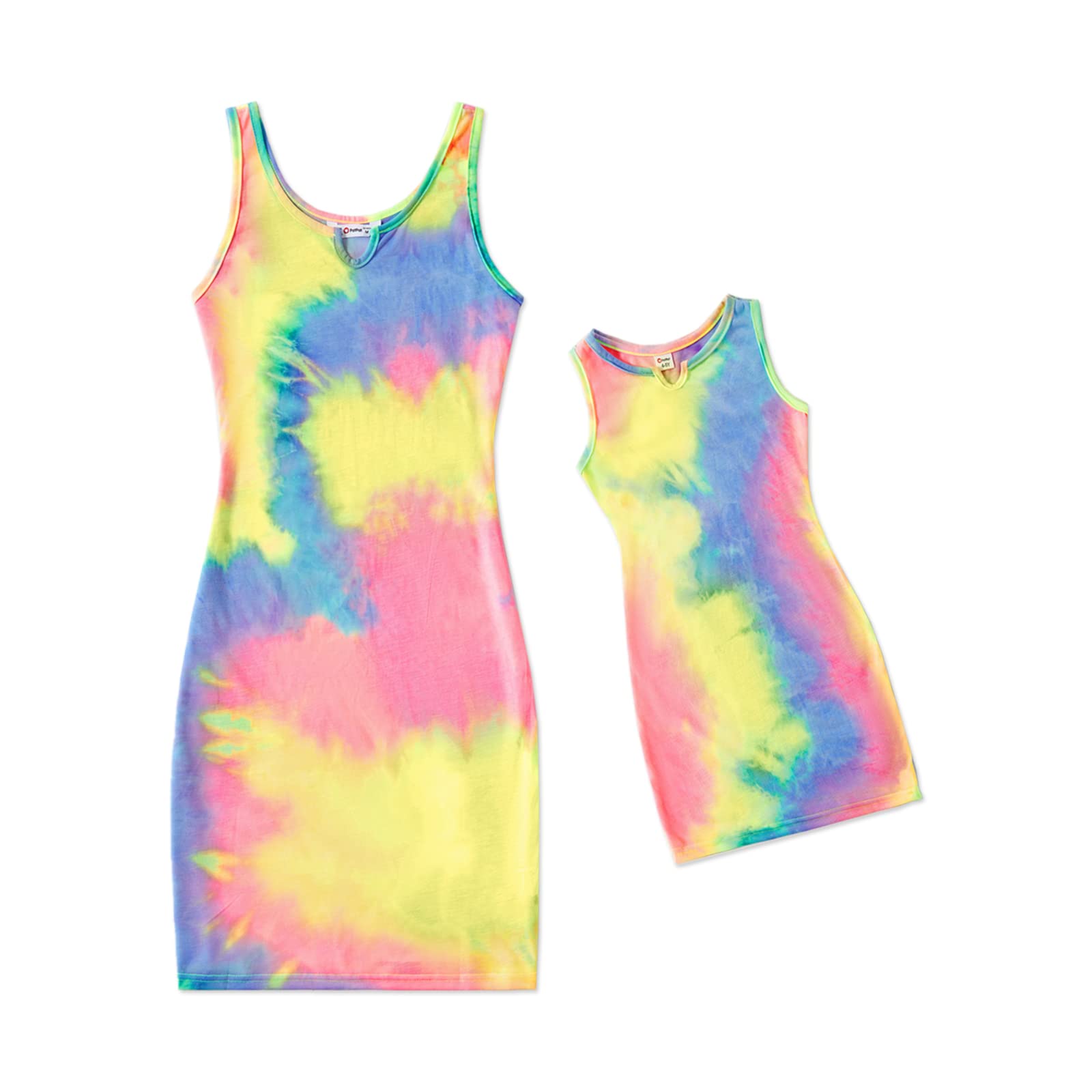 PATPATMatching Tie-dye Mommy and Me Dresses:Sleeveless Casual Sundress, Summer Vancation Beach Dresses for Outing Photoshoot