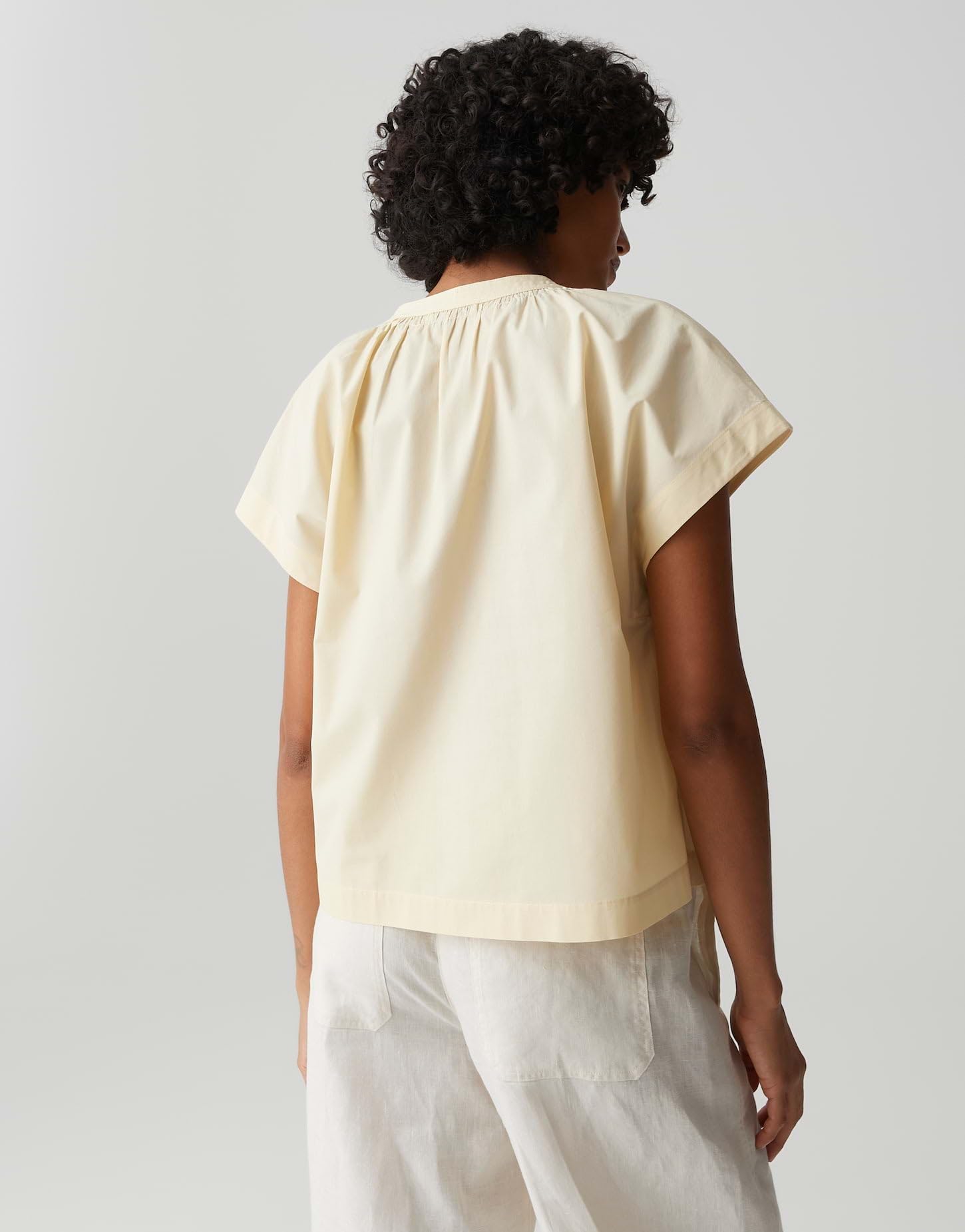 OPUS Damen Kurzarmbluse | Shirtbluse aus leichtem Cotton Voile Regular Fit