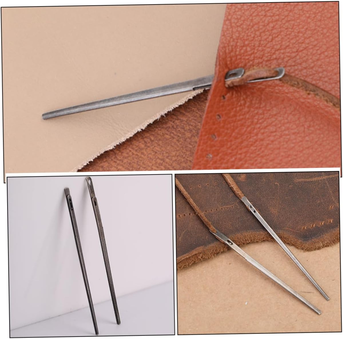 2pcs Steel Leather Lacing Needles for Single or Double Holes