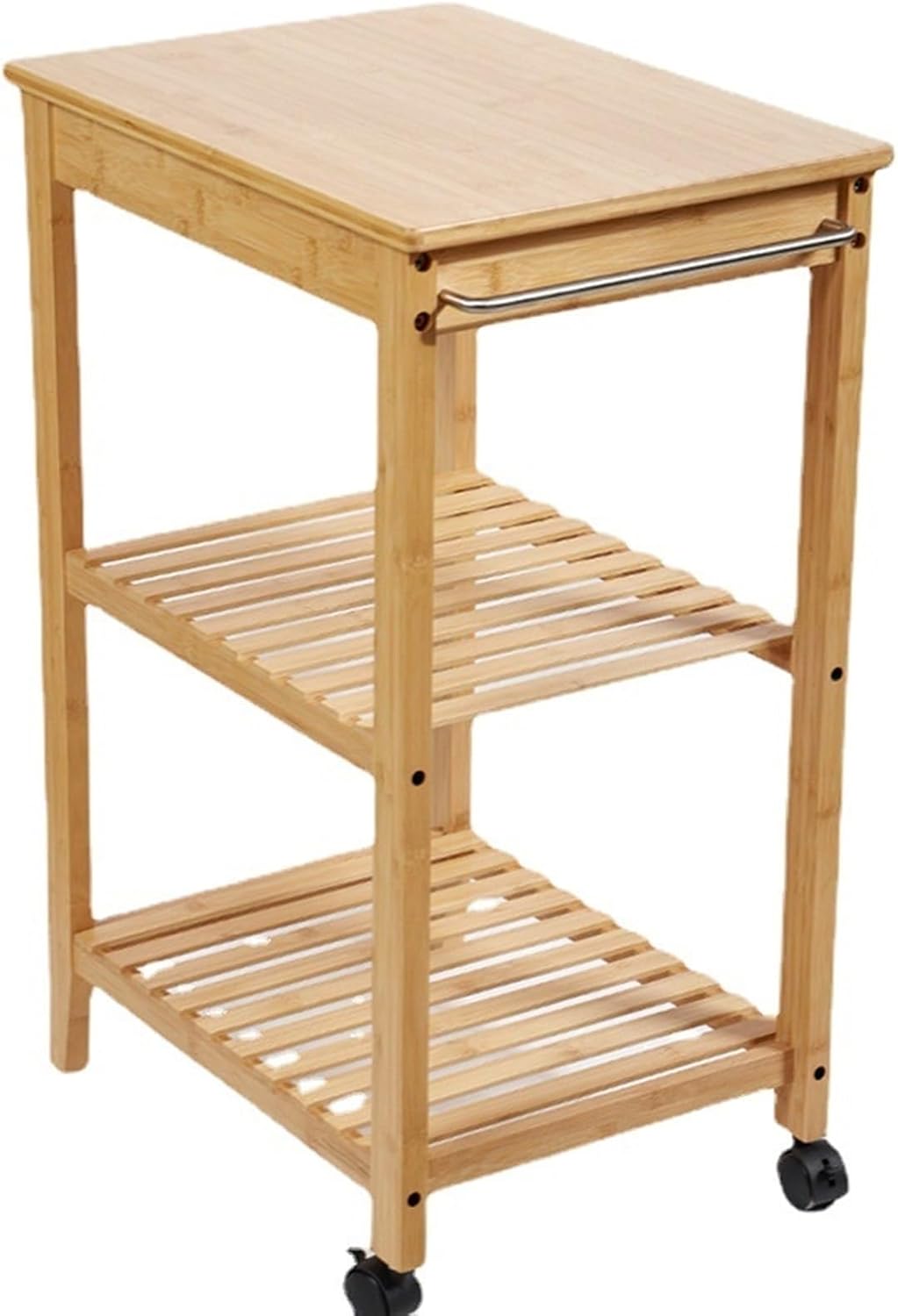 IVYARD Cart Bamboo Rolling Kitchen Cart Folding Cart