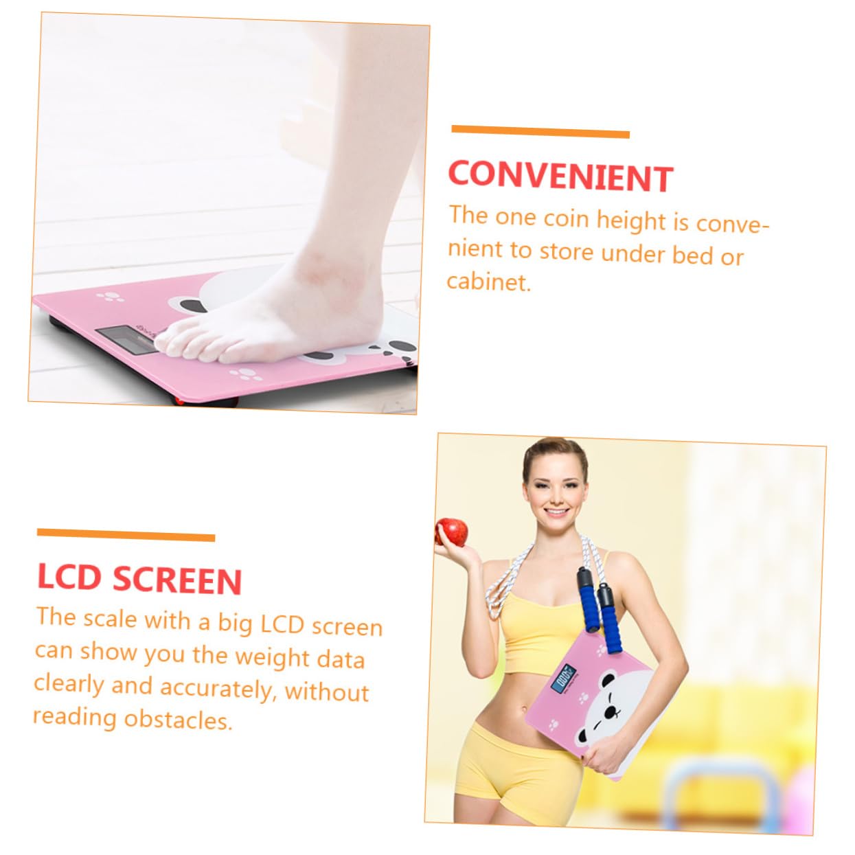 Multi Functional Electronic Weight Scale with Indoor Temperature Detector High Precision Digital Scale for Pets and Adults LCD Display Classic