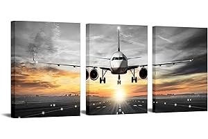 Elegant Airplane Canvas Wall Art: Aerial Masterpiece for Your Space