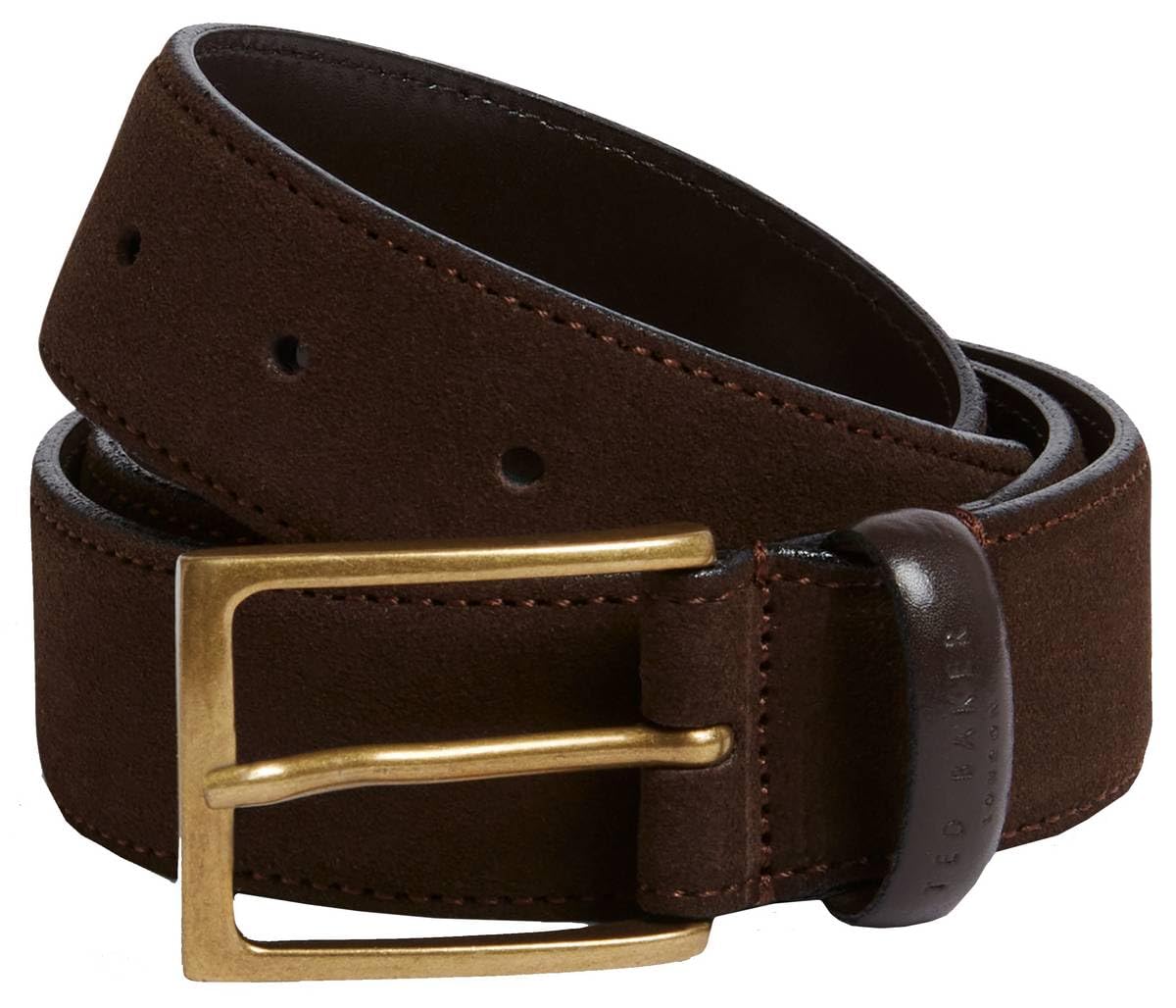 Ted Baker london suede leather belt, brn-choc, 36" waist