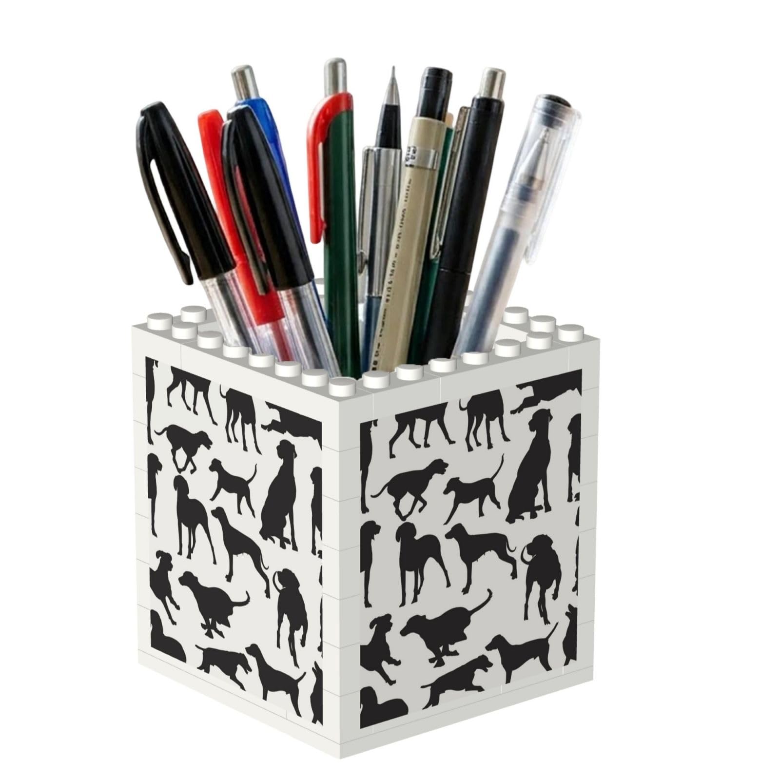 Poadnly Weimaraner Dog Sketch, Pen Pot Pencil Holder for Office Home School, Compact Desk Organiser for Office Stationery