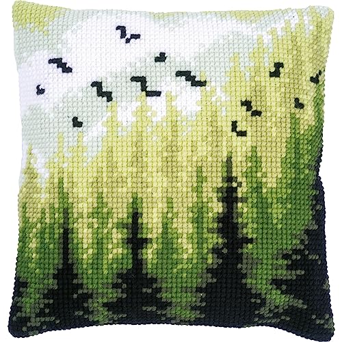 Image of Vervaco Stamped Cross Stitch kit Cushion Wald, 40x40cm, DIY