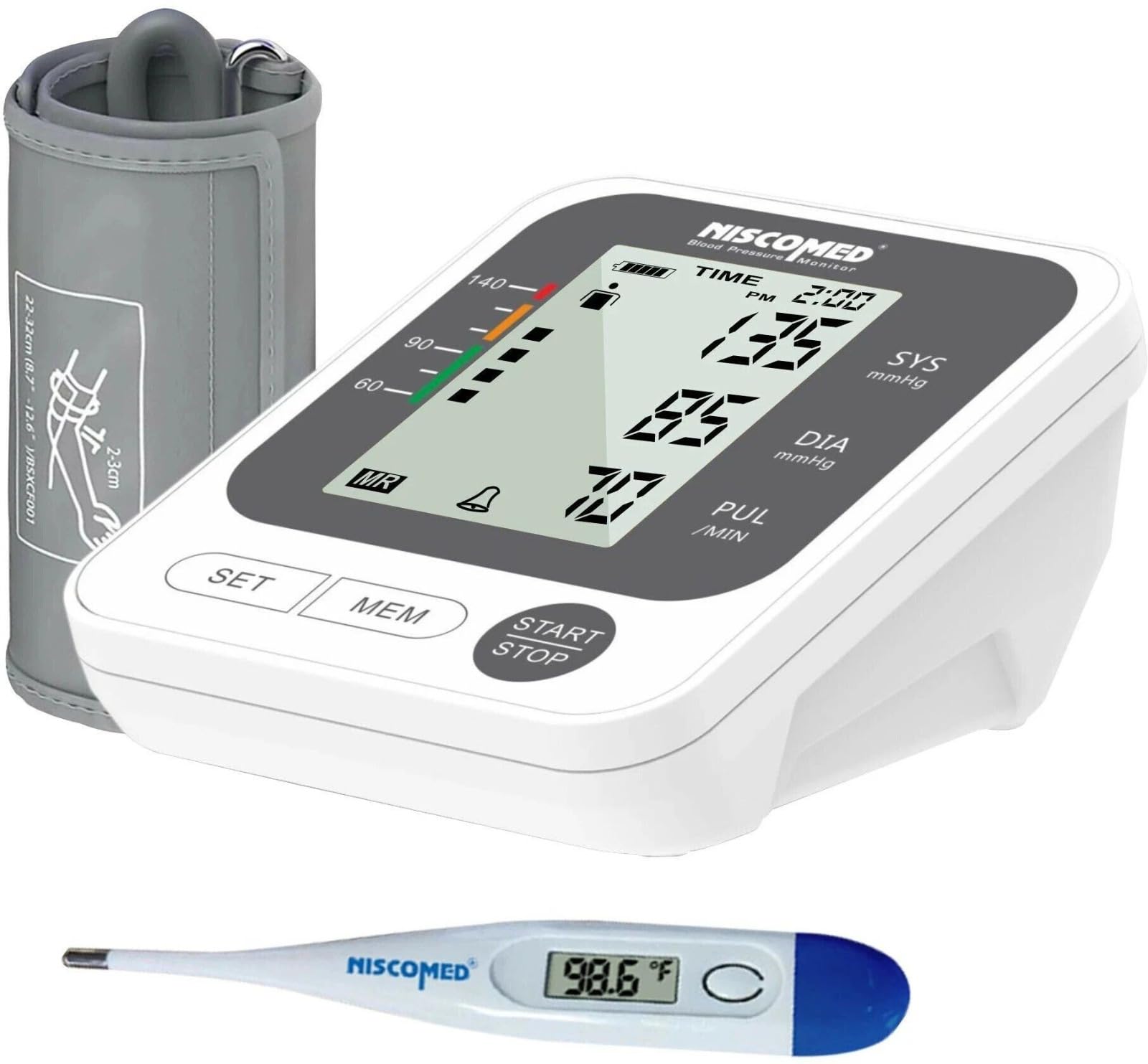 NISCOMED PW-215 Fully Automatic Large LCD Display Monitor | Digital Blood Pressure Monitor With Upper Arm Adult Cuff | BP Checking Machine for Home With 4 AA Battery and USB operated. (WITHOUT VOICE, STANDARD)-image-32