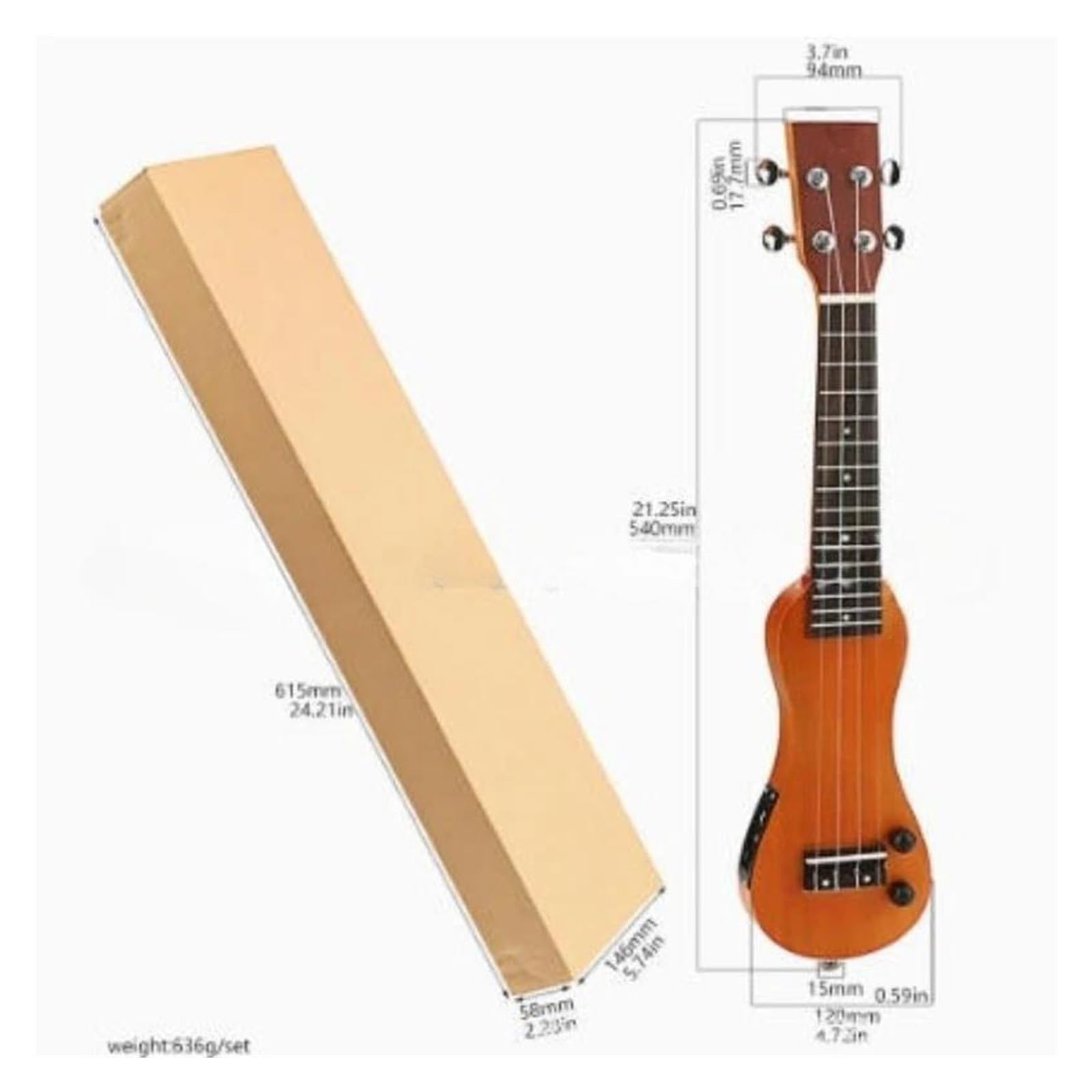 Ukulélé Multifonctionnel En Bois De 21 Pouces Adapté Aux Adultes Et Aux Débutants Instrument De Musique Ukulélé