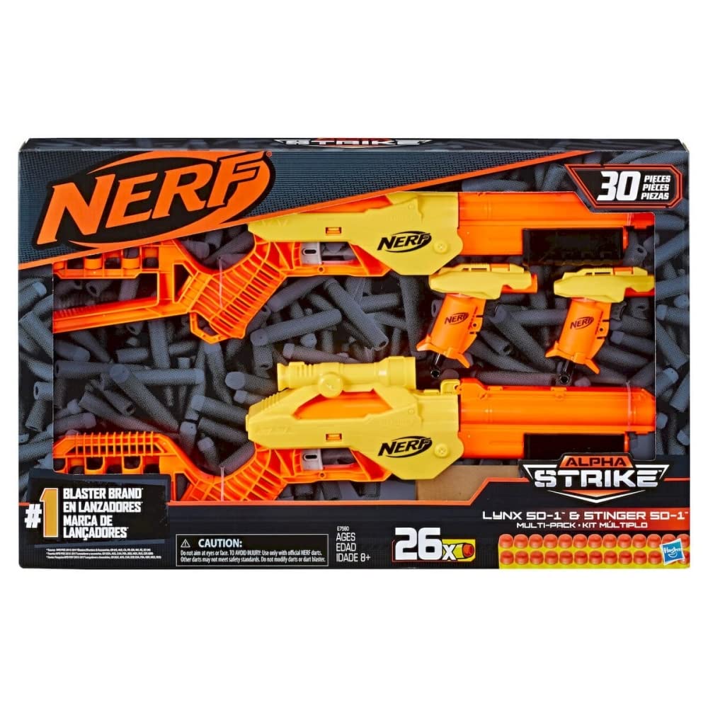 Lanca Dardos Nerf Alphastrike Multi Big Box E7580 Hasbro Laranja