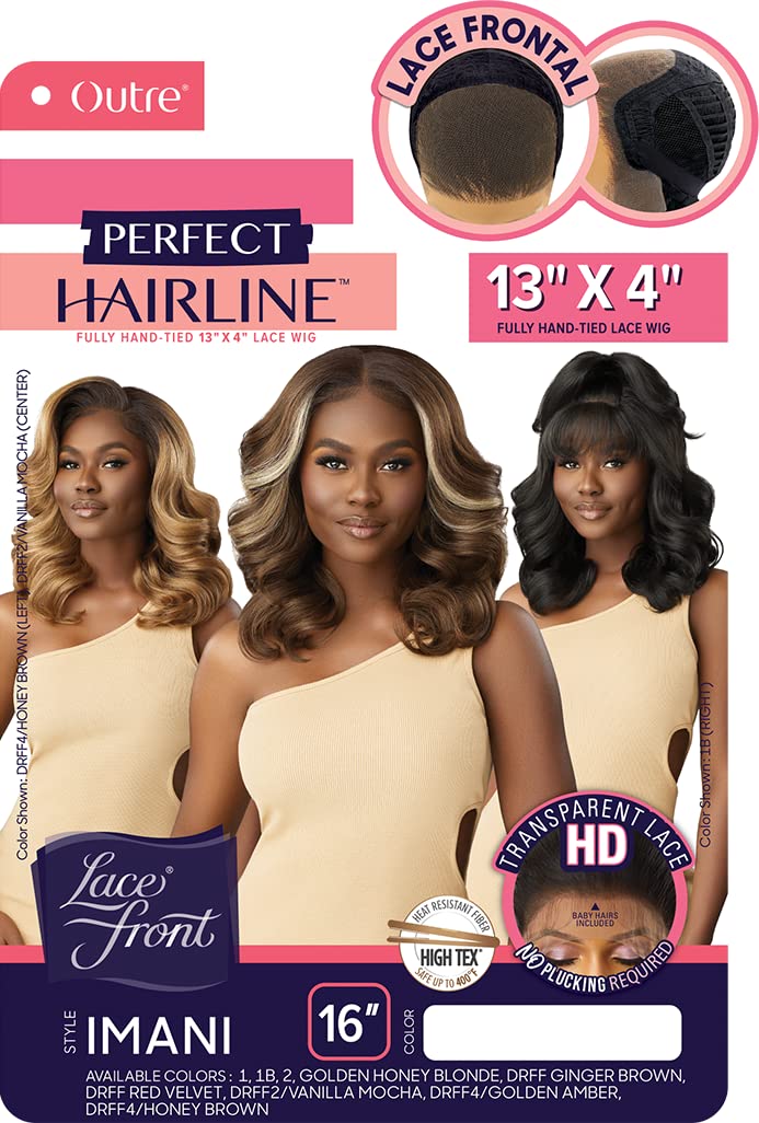 Outre Lace Front Wig - Perfect Hair Line 13X4 - Imani (DRFF2/VANILLA MOCHA)