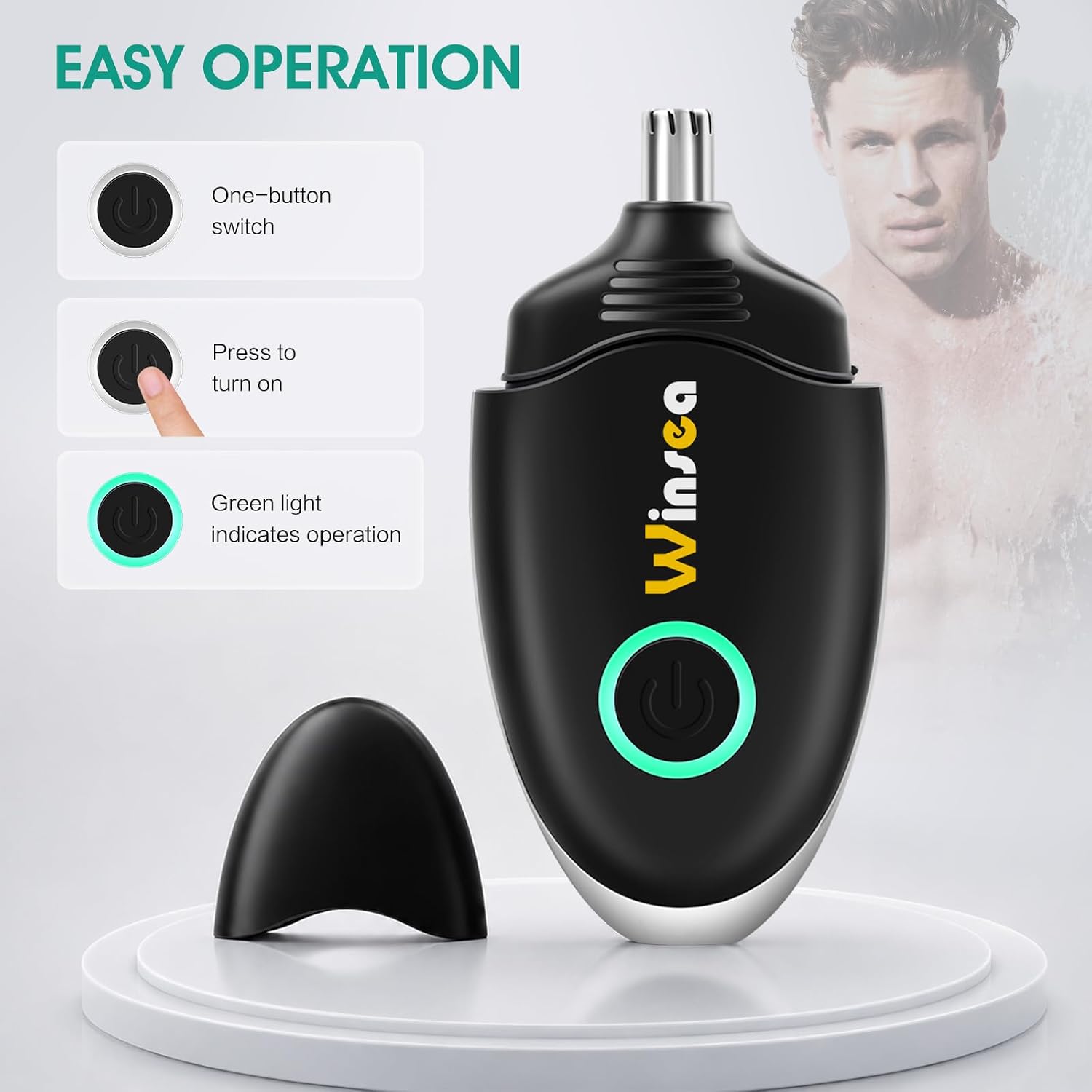 Winsea Rechargeable Nose Hair Trimmer for Men & Women, Travel Size image 3