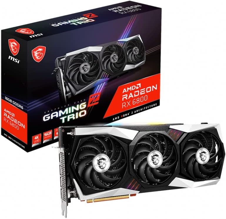 Gaming Radeon RX 6800 16GB GDDR6 256-Bit HDMI/DP 2155 MHz RDNA 2 Architecture OC Graphics Card (RX 6800 Gaming Z Trio 16G)