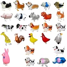 28PCS Animal Walking Balloons Aluminium Foil Helium Balloons Farm Balloons for Kids Birthday Party Decorations