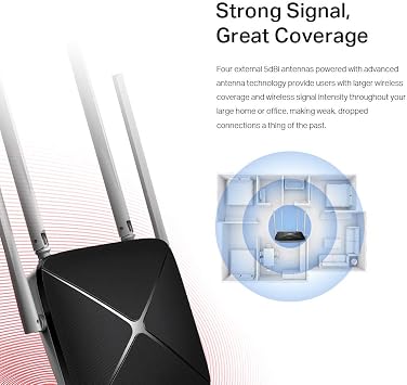 Mercusys AC12, AC1200 Mbps, MU-MIMO, Beamforming, All-in-one( Router, Access Point, Range Extender) Modları, WPA3, Mobil Uygulama ile Kolay Kurulum, Dual-Band Wi-Fi 5 Router