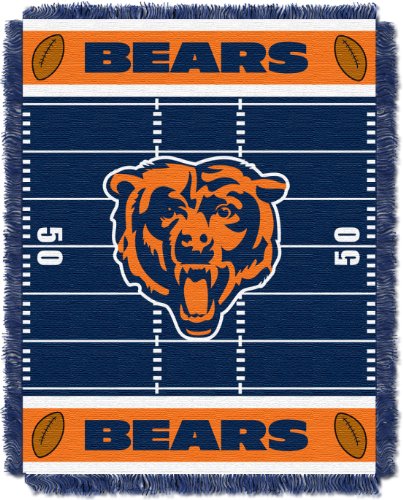 Northwest NFL Chicago Bears Unisex-Baby Woven Jacquard Tapestry Throw Blanket, 36" x 46", Field