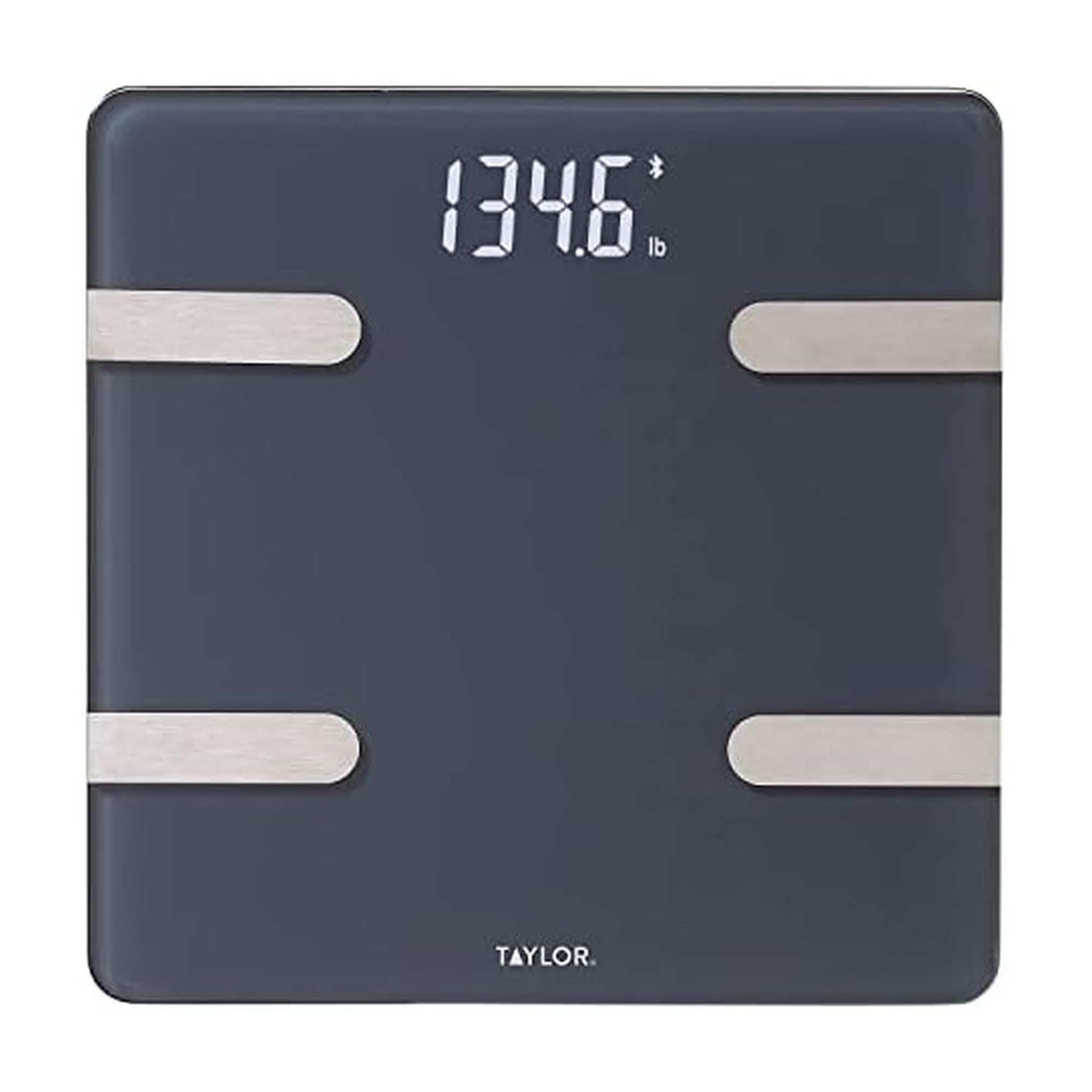 Taylor Bluetooth Smart Body Composition Scale for Body Weight, Body Fat, Water, Muscle and Bone Mass, Weight Tracking, and BMI with Smartphone App, 400 lbs - Charcoal (5297054)