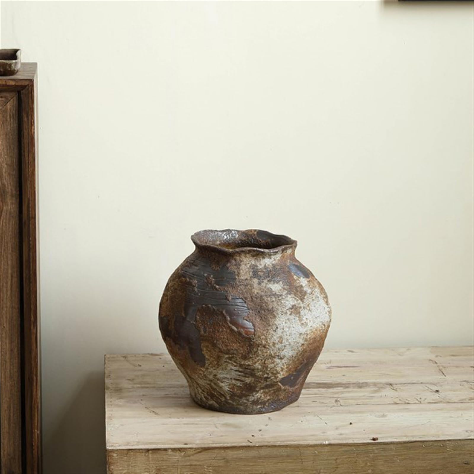 Keramische decoratieve bloemenvaas Rustieke boerderijvaas Boho-vaas voor woondecoratie voor tafel, woonkamer, badkamer