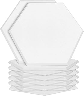 Painéis Acústicos 30×26×1cm , Autoadesivos,Alta Densidade,12 Peças Painéis De Bloqueio De Som 12×10×0.4in,Hexagonais,Hipotenusa Painéis De Parede De Espuma Tratamento Acústico para Estúdio,Casa E Escritório