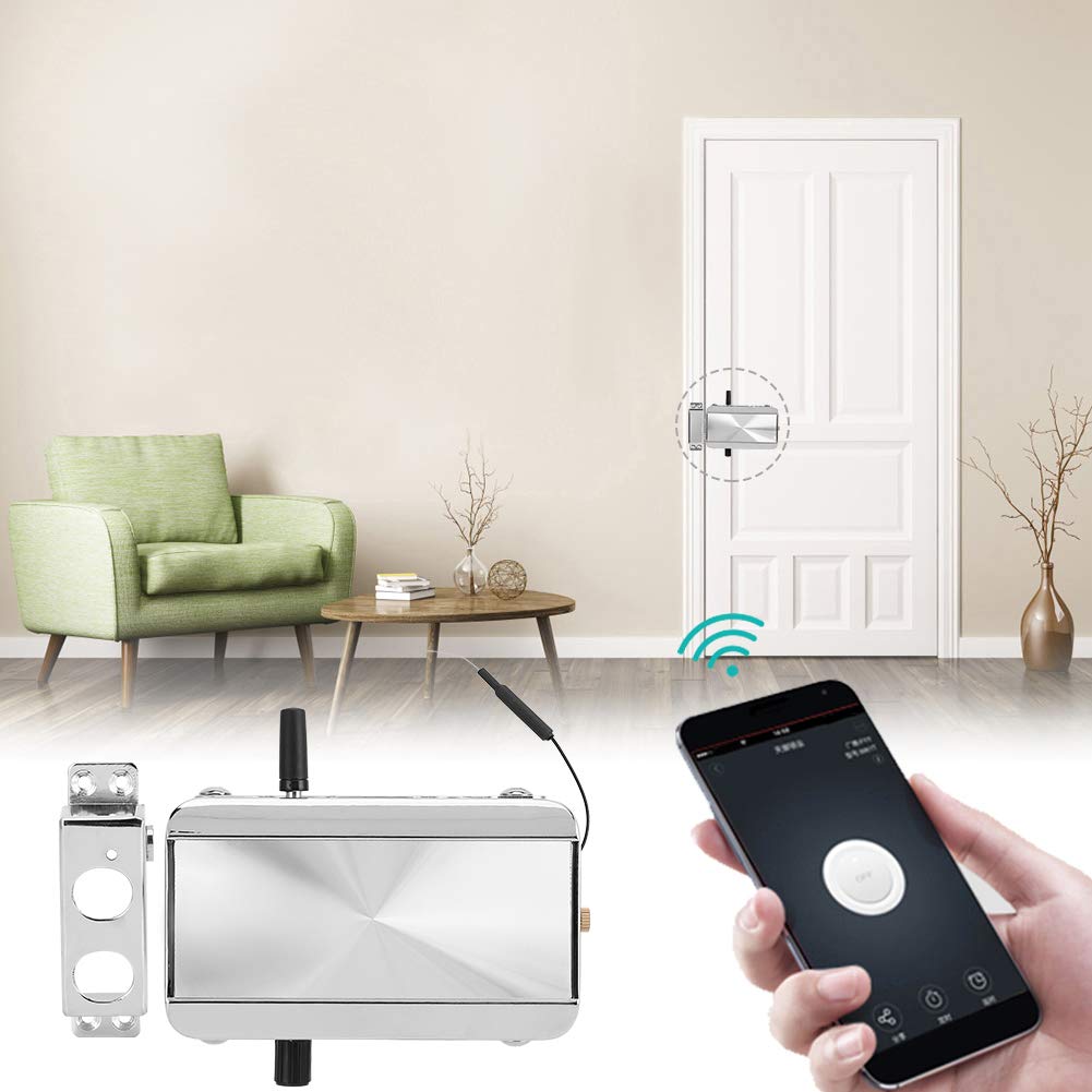 Serratura elettronica, buco della serratura invisibile Telecomando intelligente Chiusura automatica Antifurto Telefono cellulare APP Sblocco remoto con 4 telecomandi per la sicurezza domestica