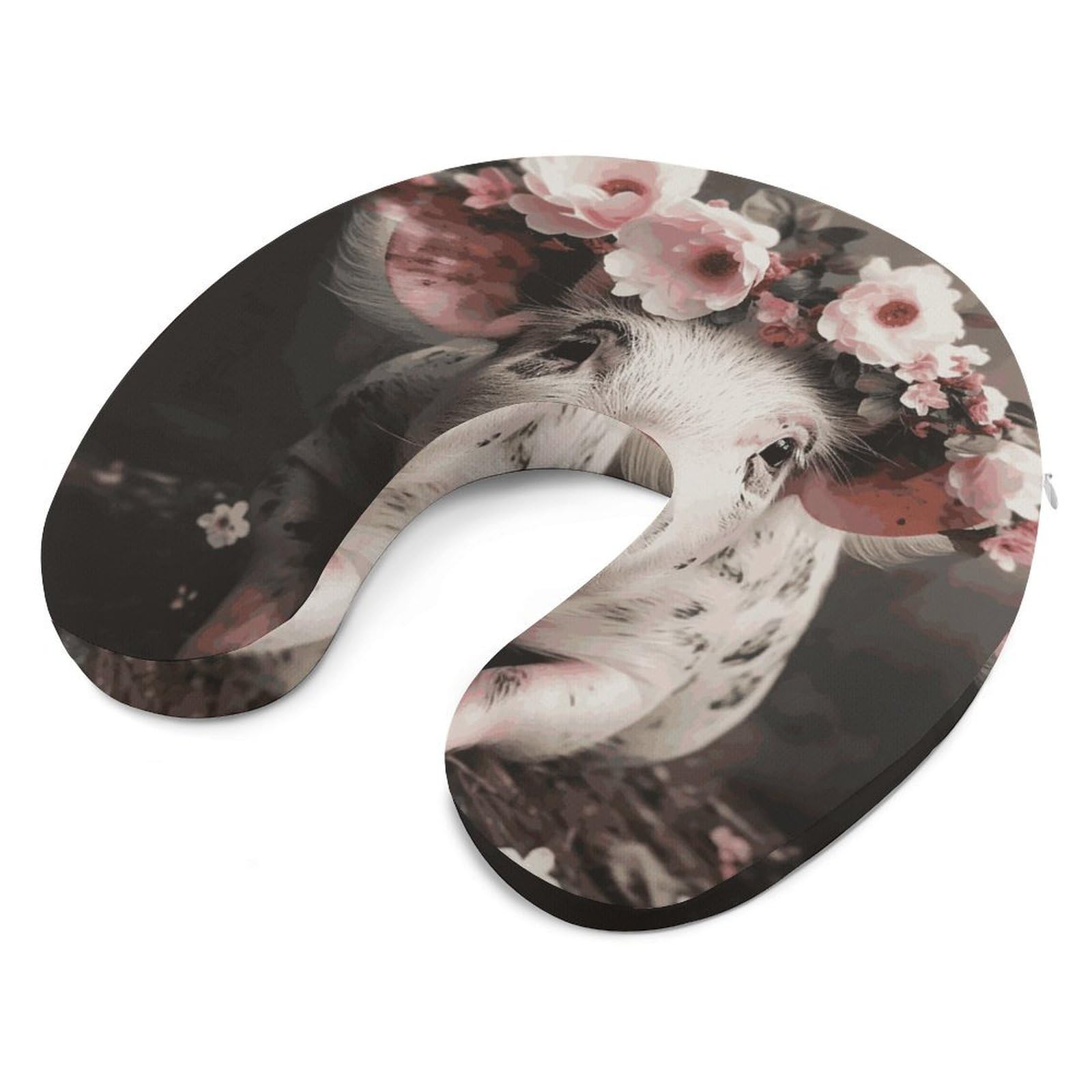 Sonriente (14) almohada en forma de U, núcleo de almohada de espuma viscoelástica, cojín, proporciona apoyo para el cuello, almohada de viaje, adecuada para aviones, coches, hogares y