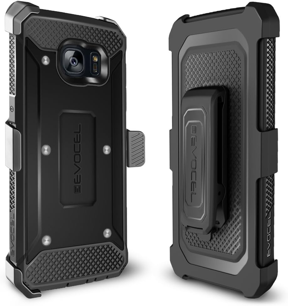 Galaxy S7 Edge Case, Evocel [Explorer Series] Premium Full Body Case with Rugged Belt Clip Holster for Samsung Galaxy S7 Edge (SM-G935 / 2016 Release), Black (EVO-SAMG935-ZZ01)
