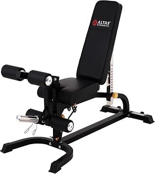 Altas Strength Adjustable Utility Bench Three Workout Stations In One Home Gym With Leg developer Preacher Curl Attachment Smith Machine Light Commercial Equipment 3018