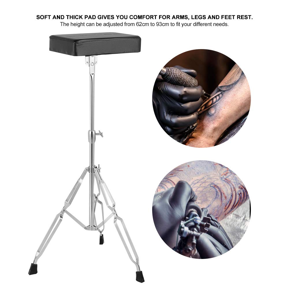 Tattoo Armrest Stable, Height Adjustable Tripod with PU Leather Pad Tattoo Arm Rest Bracket with rollers for professional cosmetics : Beauty & Personal Care