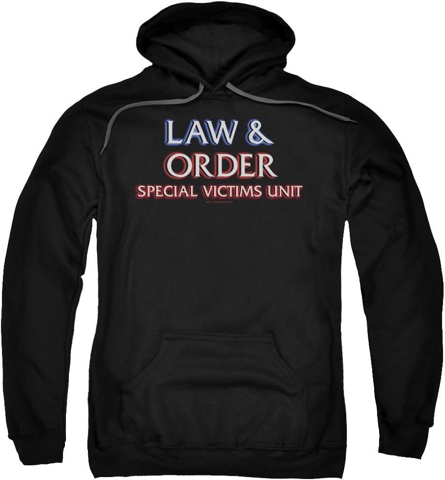 Law & Order SVU Crime Legal Drama TV Series NBC Logo Adult Pull-Over Hoodie Black Apparel