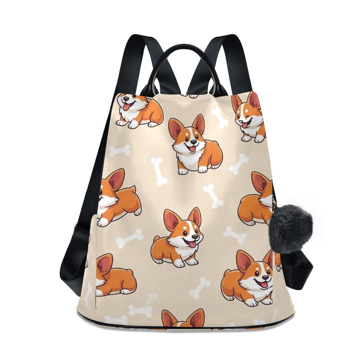 Mochila de perro beige con cremallera trasera antirrobo para mujer 8