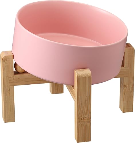 Tazón de cerámica para perros elevadoelevado de 15 inclinado, antideslizante, para razas pequeñasmedianas, Bulldog inclinado, grande, plato de