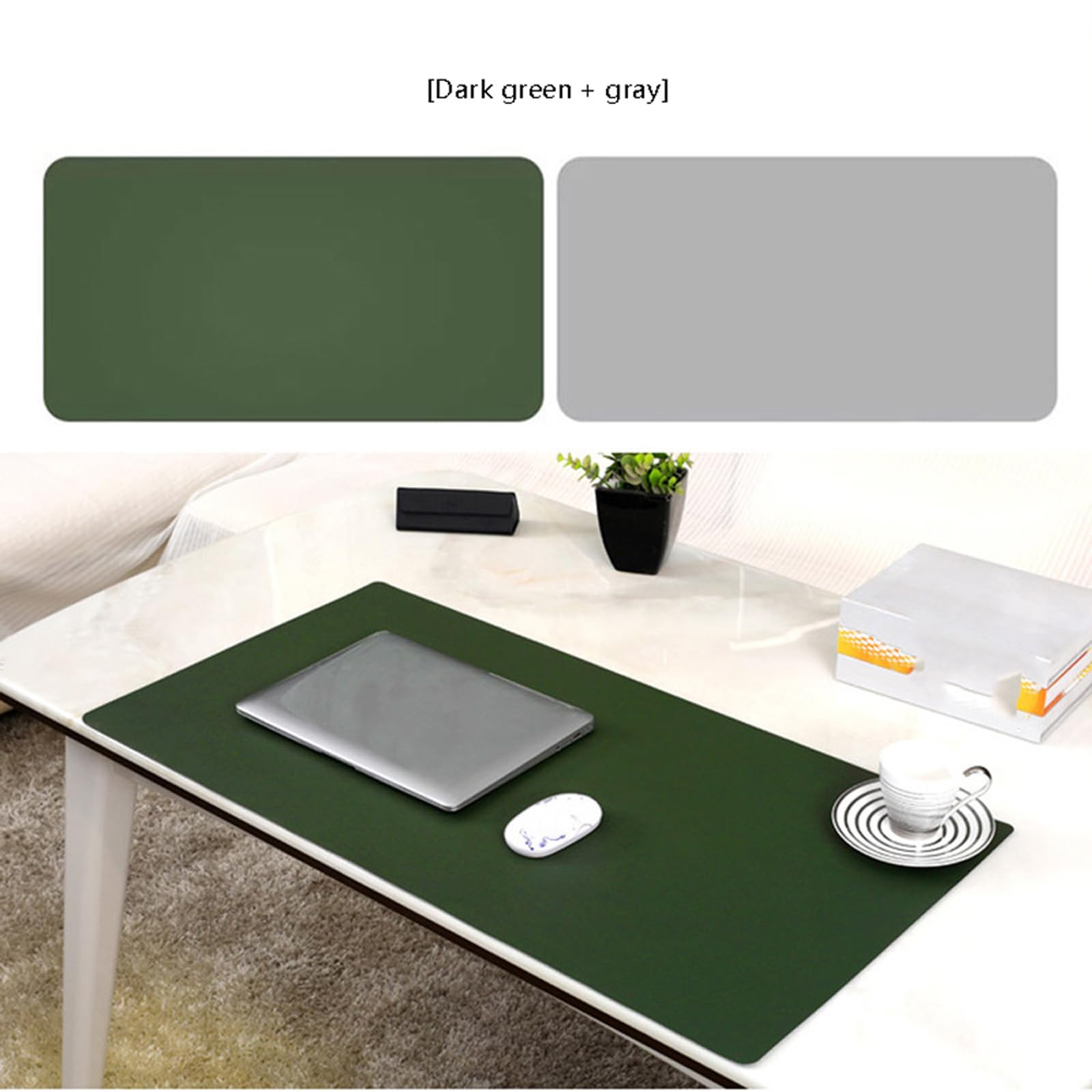 Tappetino da scrivania multifunzionale ultra sottile in pelle impermeabile doppio uso mouse e tappetino da scrittura per ufficio e casa protezione da scrivania ergonomico portatile elegante e durevole