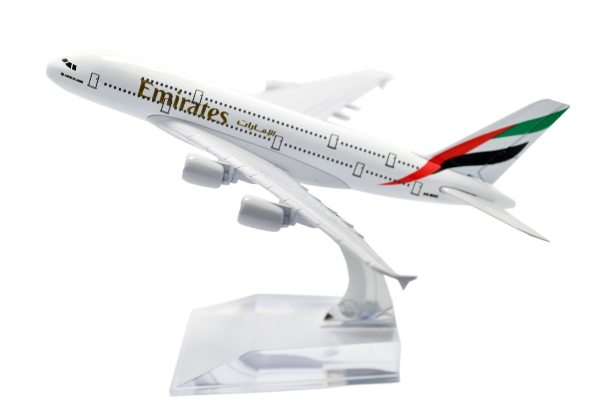 Premify 16cm A380 Emirates Airlines Airbus Alloy Metal 1:400 Scale Diecast Airplane Static Decoration Aircraft Model Toy Plane Model Aircraft & Holder
