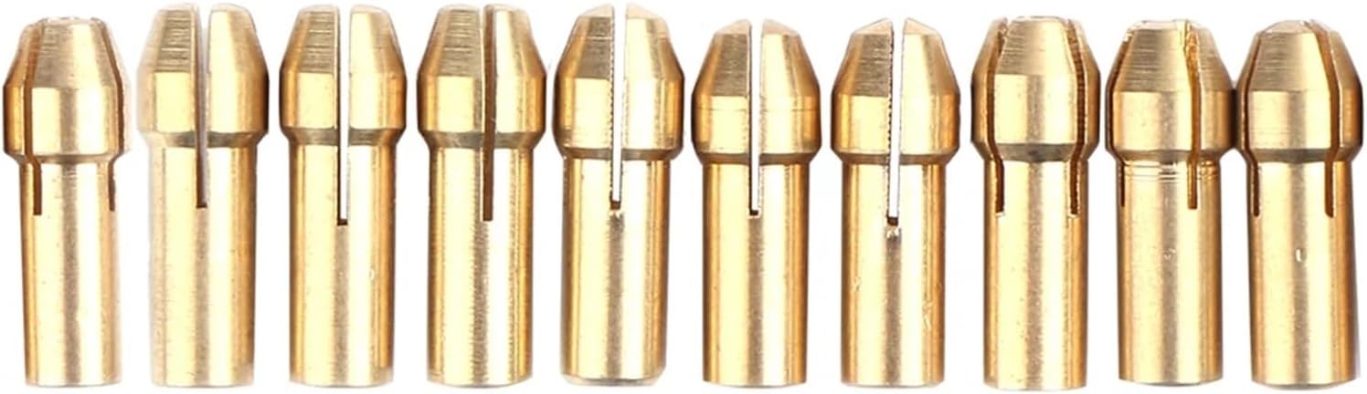 Drill Head Collet 10Pcs/Set Mini Drill Chucks Adapter 0.5mm-3.2mm Micro Collet Brass for Power Rotary Tool Accessory for Rotary Tools(10PCS Set)