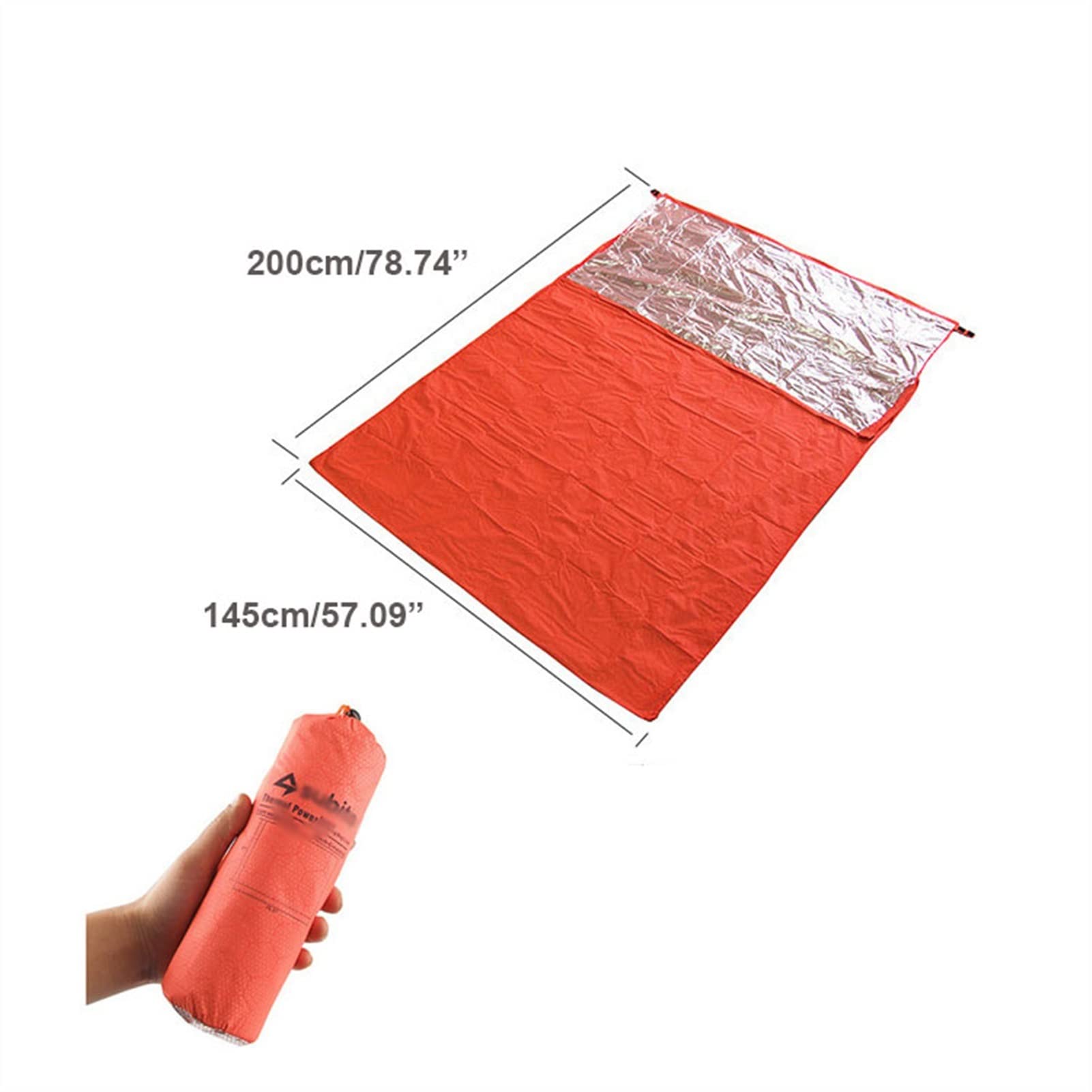 Notfallschlafsack Thermo-Biwaksack, wasserdichter Notfallschlafsack for 2 Personen, leichte und kompakte Überlebensausrüstung, bester Wärmeschutz (Größe: 200 x 145 cm)/205