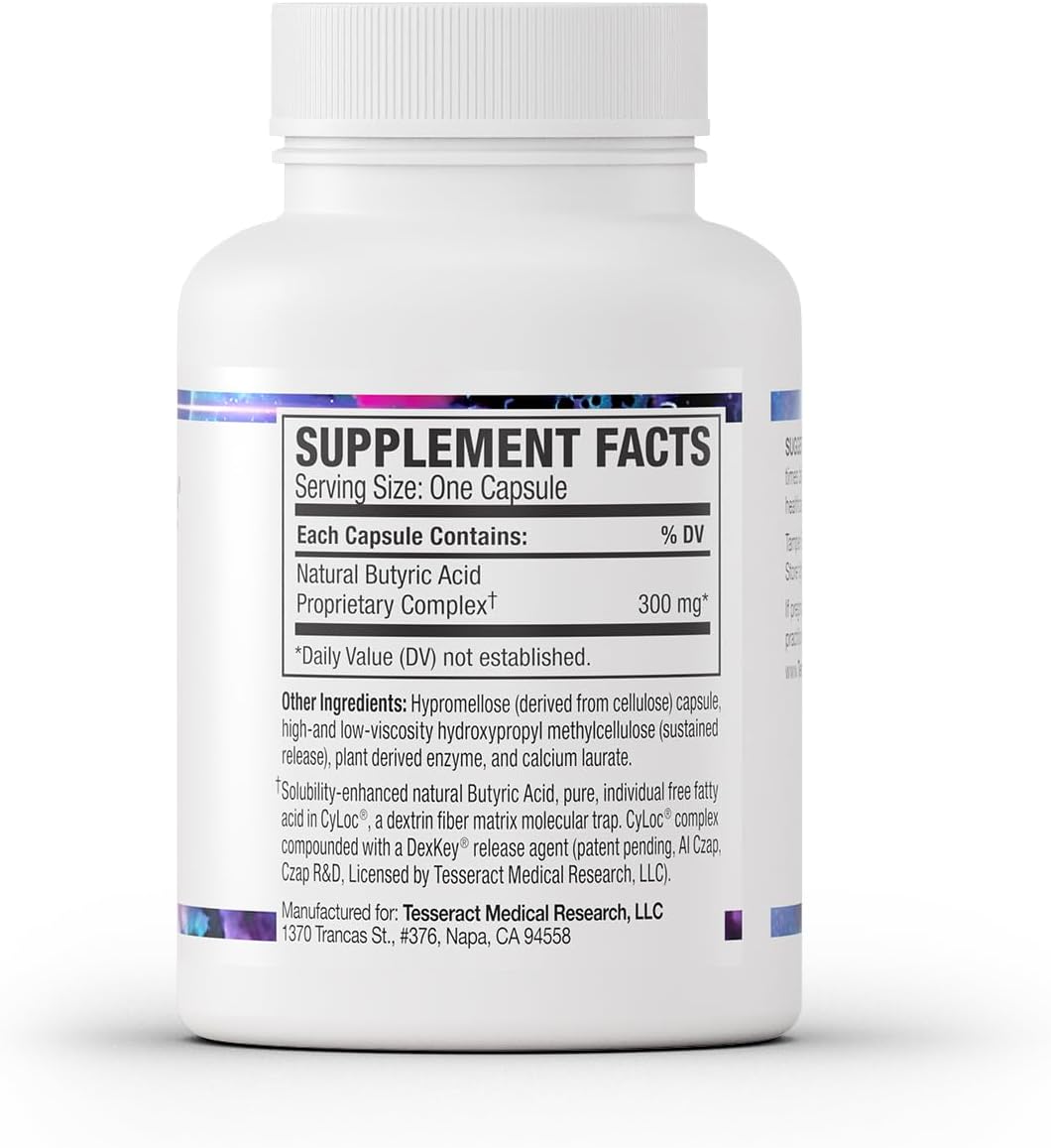 Tesseract Medical Research ProButyrate Gut Health Supplement, Butyric Acid Complex, Gastrointestinal Support Supplement, Helps Restore Balance to Stabilize Gut Microbiome, 600mg (60 Capsules) - Image 3