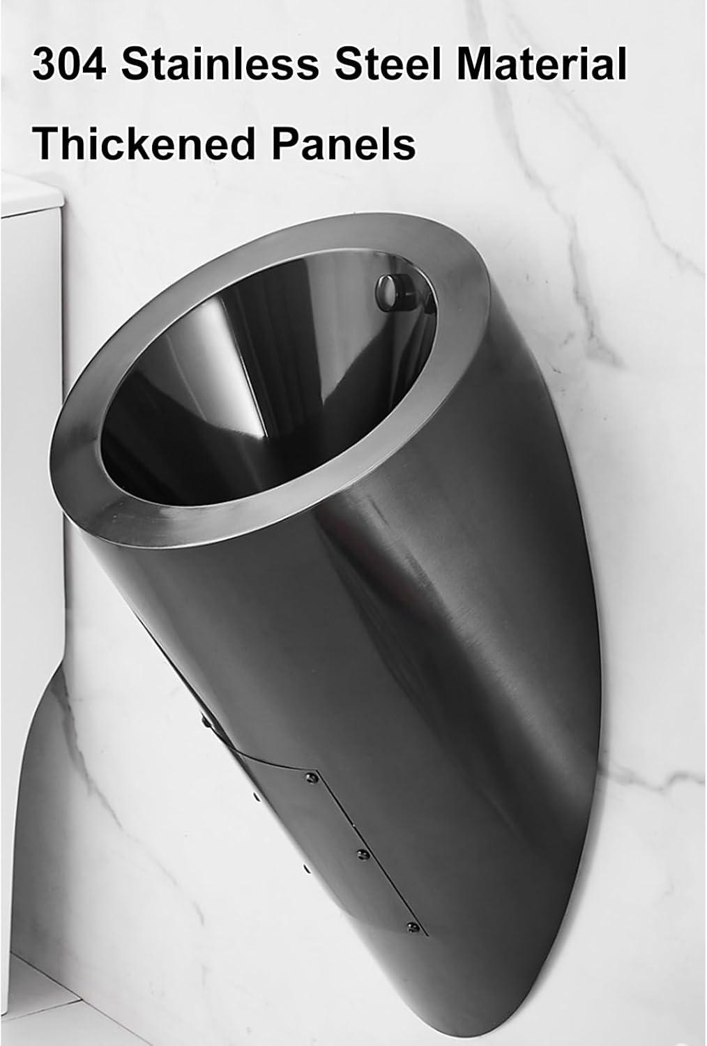 Urinal, 304 Stainless Steel Wall-Mounted Urinal, Intelligent Induction Design, Anti-Overflow Urinal, Bar Urinals, Commercial Urinals for Men Bathroom, Male Urin,Black
