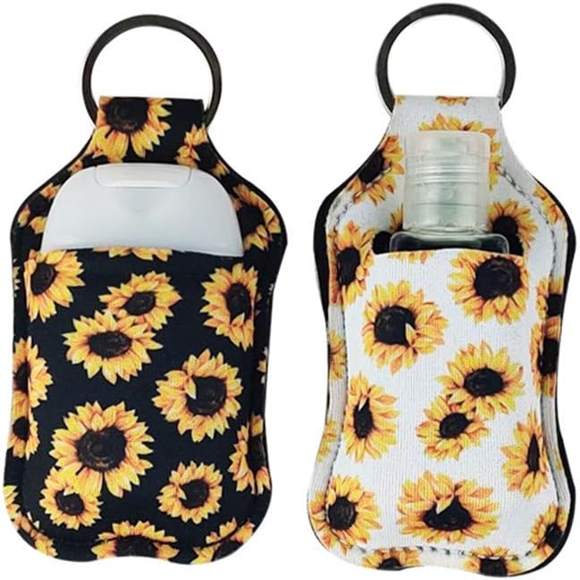 4 Piece Bottle Holder Keyring Neoprene Keychain for 30ML Gym Shampoo Soap Perfume and Liquids Travel Containers image 4