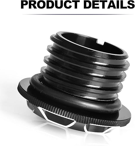 Miniatura 5 de Baoilai Tapa de aluminio para tanque de combustible y gasolina 3D, diseño de calavera negra, ojos rojos, compatible con Harley Sportster XL 1200 883