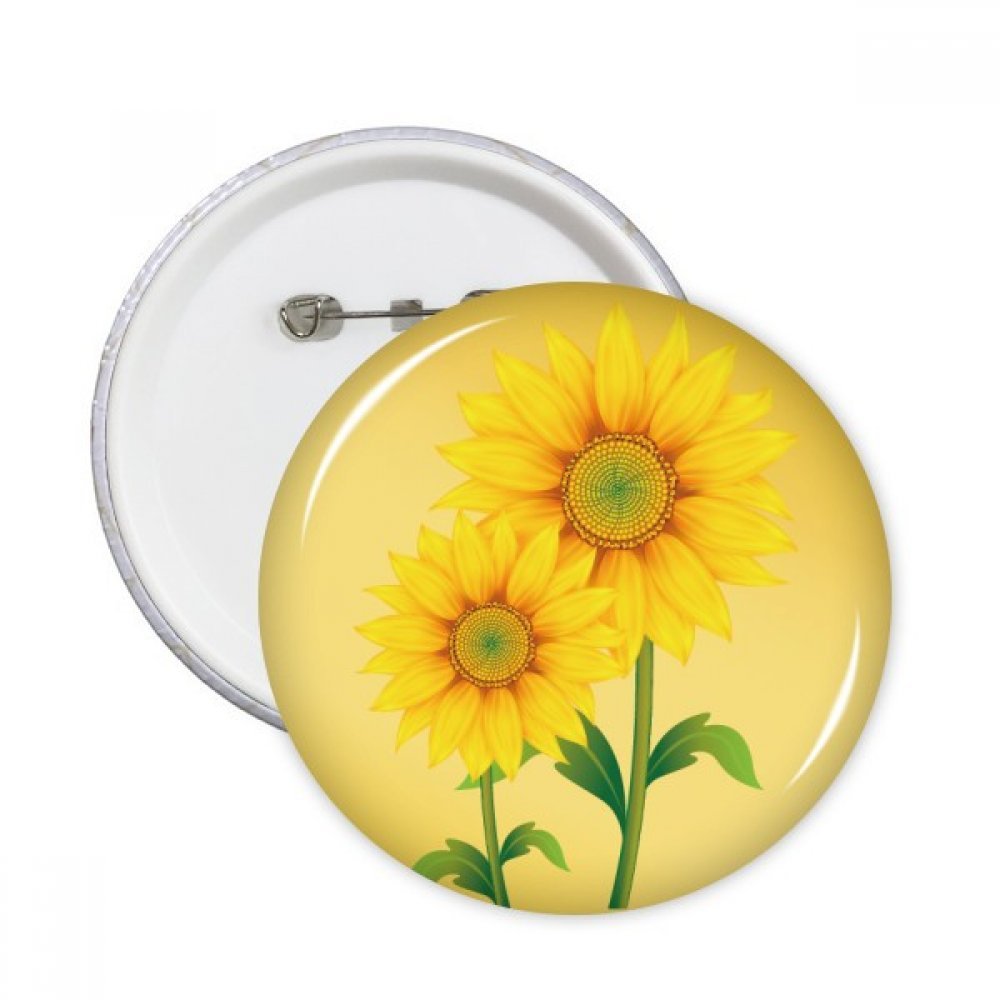 Pins badge bouton rond fleur tournesol jaune DIYthinker 5pcs