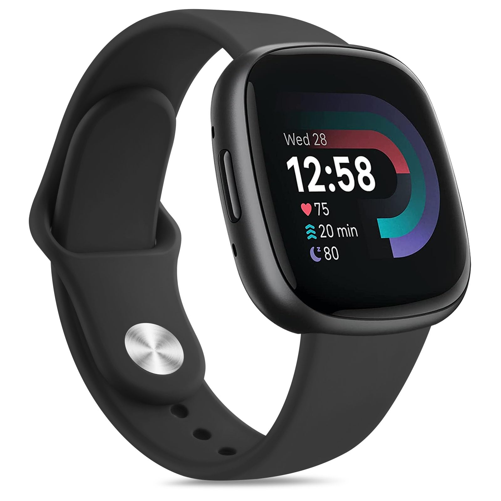 Vancle Bands Compatible with Fitbit Versa 4 / Versa 3 Bands Women Men, Fitbit Sense 2 / Sense Bands, Soft Silicone Replacement Bracelet Strap for Fitbit Versa 4/ Sense 2 Smart Watch