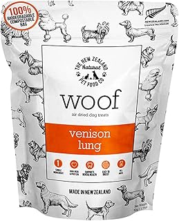 The New Zealand Natural Pet Food Co. Woof Venison Lung Air Dried Treat 1.76oz, Brown