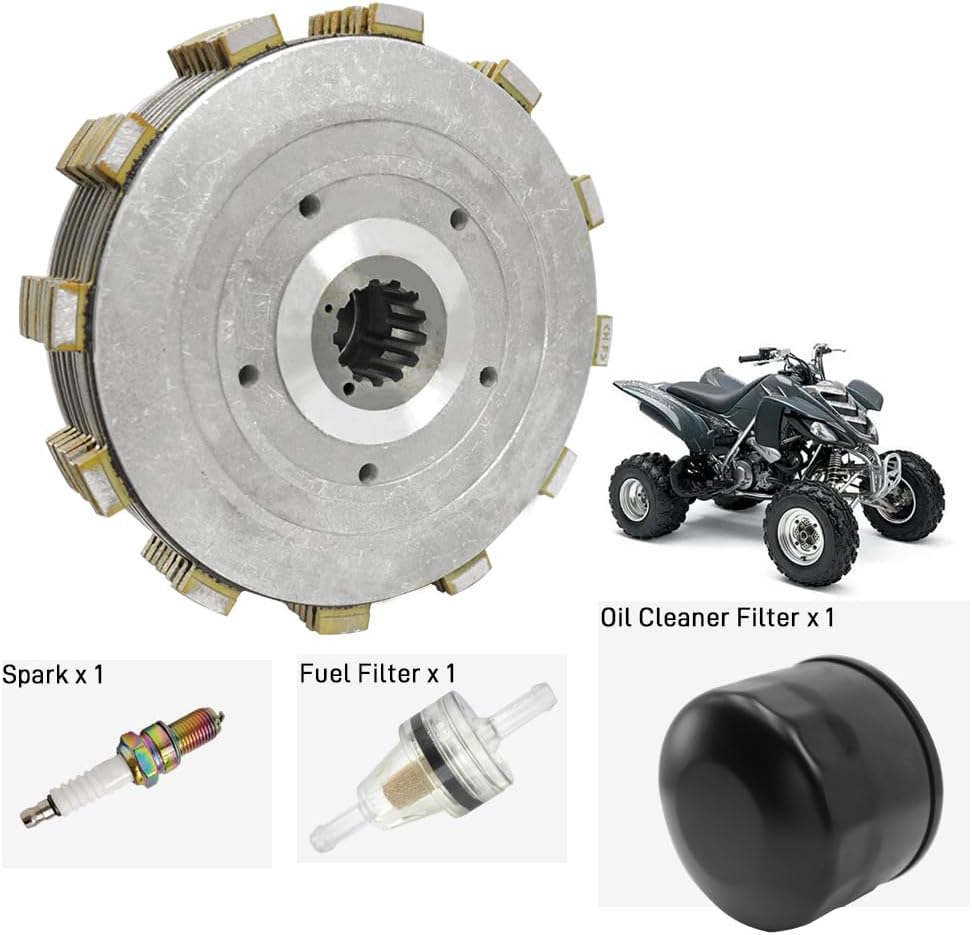 Clutch Kit & Center Inner Hub & Outer Pressure Plate for Yamaha Raptor 660 660R 660 660R SE YFM660R YFM 2001-2005 OEM# 4PT-16371-00-00 3YF-16351-00-00