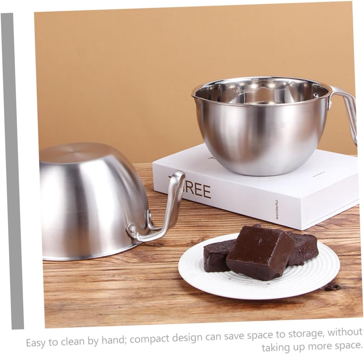 GLEAVI Double Boiler Melting Pot Set 304 Stainless Steel Chocolate and Cheese Heating Pot for Baking Cooking and Crafting for Home Use