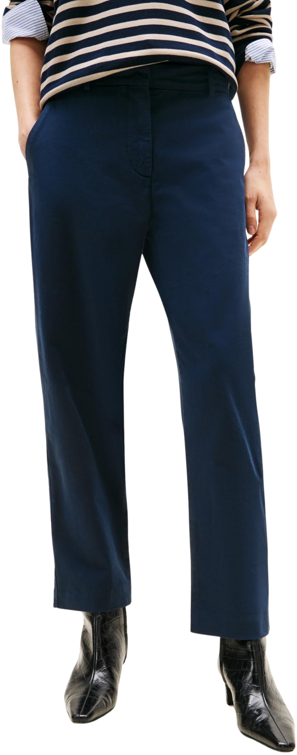 Tommy Hilfiger Damen Chino Hose Stretch Straight Slim Fit