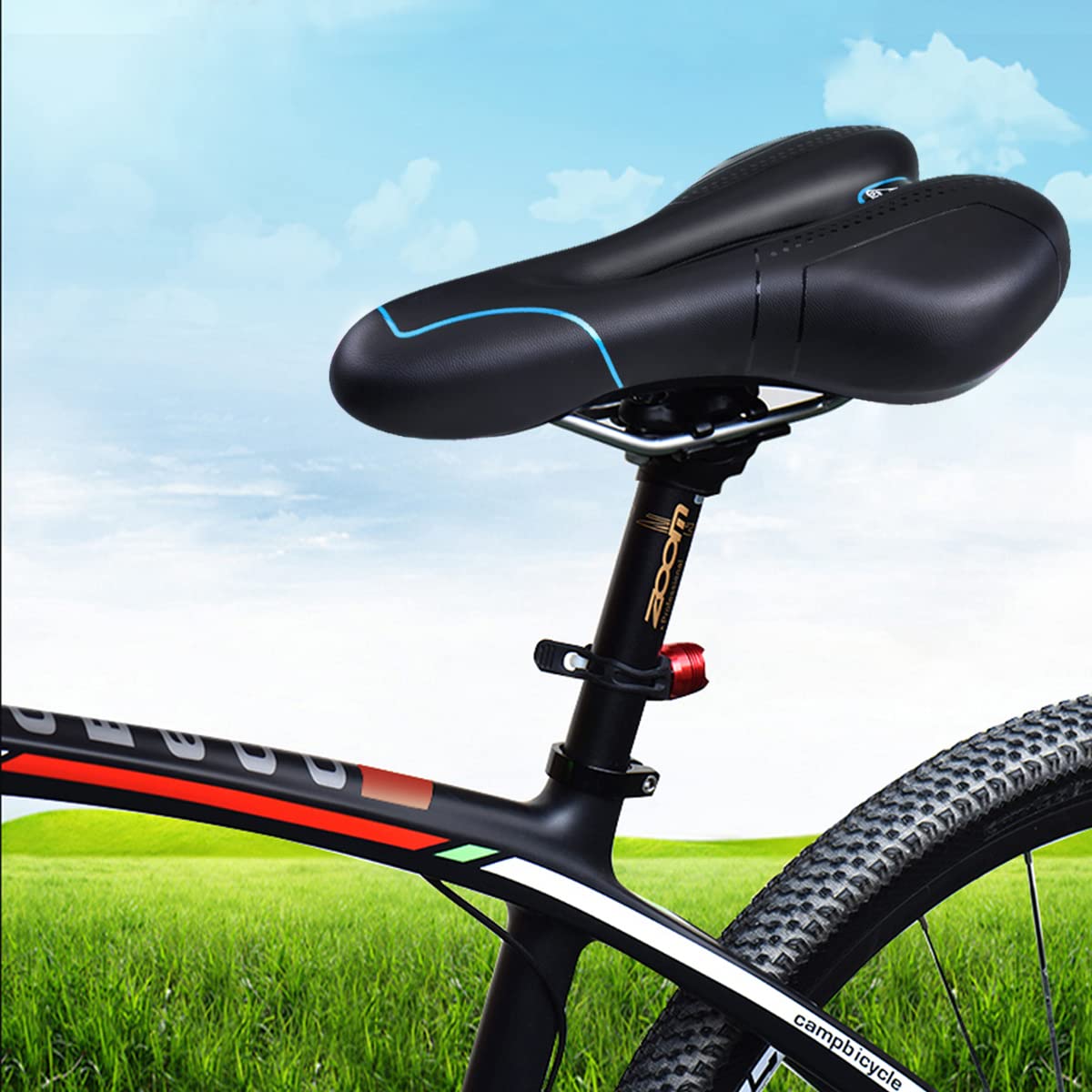 Siège De Vélo Gel Confort Pour Homme | Selle Rembourrée Gel Et Mousse | Neuf Avec Garantie à Vie