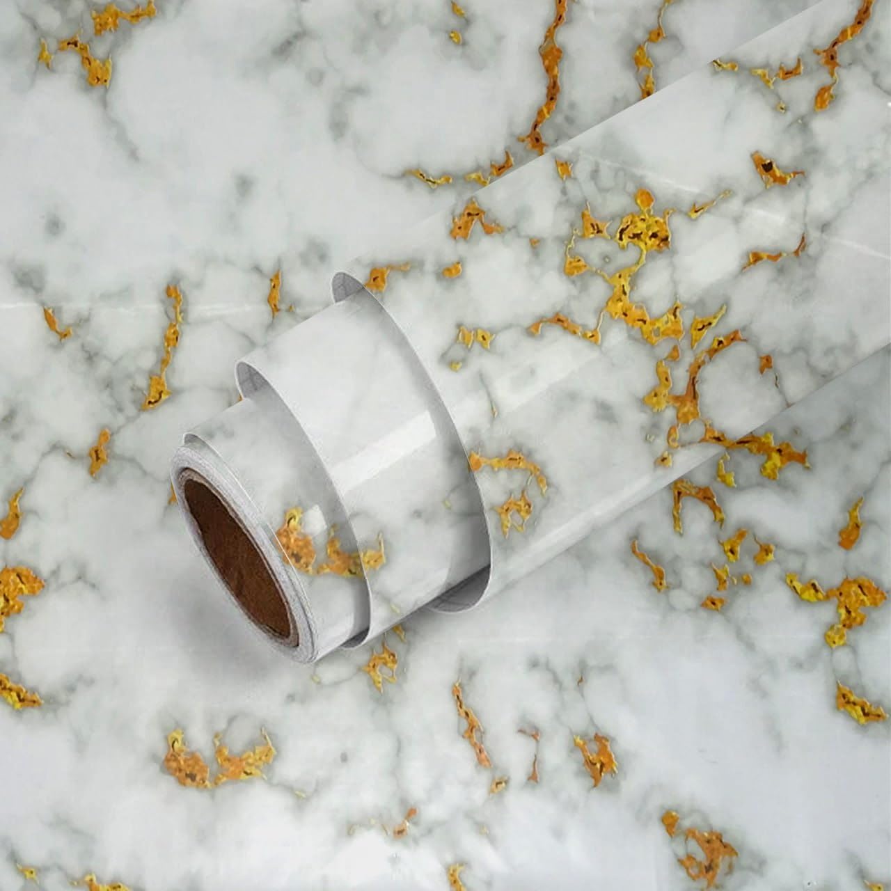 PPK24X9 Marble Wallpaper Peel and Stick Waterproof Wallpaper for Home Kitchen Countertop Cabinet Furniture Oil Proof Kitchen Stickers (60X200) (White Gold) (B0DCGGN6W5) Amazon Price History, Amazon Price Tracker
